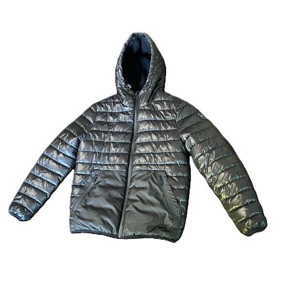 Kenneth Cole New York Black Quilted Fleece-Lined Hooded Puffer Jacket, Size S - Picture 3 of 13